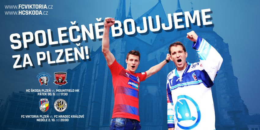 Společně bojujeme za Plzeň! Fotbalisté i hokejisté jdou do bitev s Hradcem Králové 