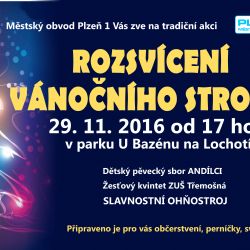 Rozsvícení vánočního stromu na Lochotíně završí oblíbený ohňostroj