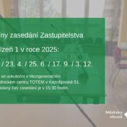 Zastupitelé se i v roce 2025 sejdou pětkrát