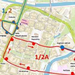 Dne 23.8. bude výluka na tramvajové trati linky č. 1 a 2