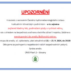 Důležité upozornění ÚMO Plzeň 2 - Slovany