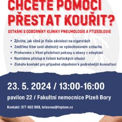 FN Plzeň pořádá seminář: Preventivní odpoledne zaměřené na život bez kouření