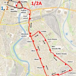 Informace pro cestující v MHD - výluka tramvajové dopravy na linkách 1 a 2