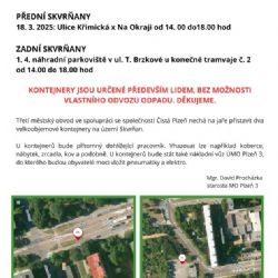 Obvod nechá přistavit na Bory a Skvrňany velkokapacitní kontejnery
