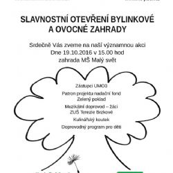 Pozvánka - otevření zahrady