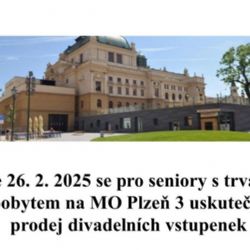 Prodej zvýhodněných divadelních vstupenek pro seniory na březen 2025