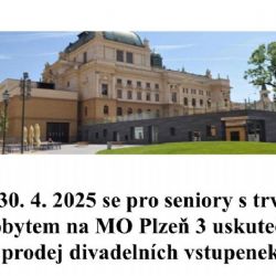 Prodej zvýhodněných divadelních vstupenek pro seniory na květen 2025