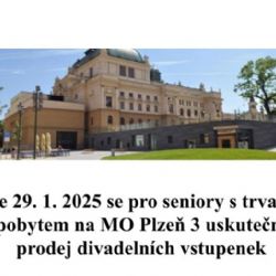 Prodej zvýhodněných divadelních vstupenek pro seniory na únor 2025