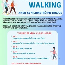 Vycházky Nordic Walking pro seniory pokračují