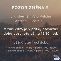 Změna v otevírací době sběrného místa na Valše