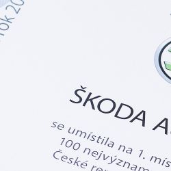 ŠKODA AUTO je již po jednadvacáté v čele žebříčku CZECH TOP 100