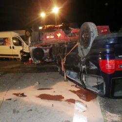 Hromadná noční autonehoda na dálnici D5 u Nýřan