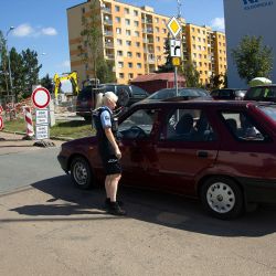 Křižovatku Lochotínská-Toužimská kontrolují strážníci