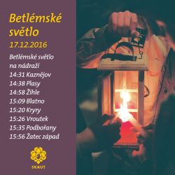 Manětínští skauti přivážejí Betlémské světlo