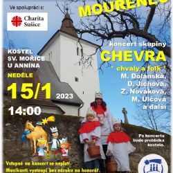 Na Mouřenci v neděli zahrají muzikanti pro Tříkrálovou sbírku