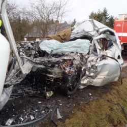 Na Sokolce bouralo auto s kamionem, řidič osobáku zemřel