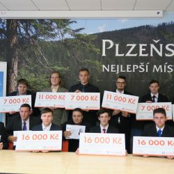 Prokop Diviš rozdával studentům SOUE Plzeň stipendia