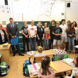 Prvňáčky přivítalo i vedení centrálního obvodu Plzně