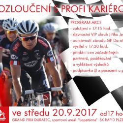 Rozlučkou za cyklistickým seriálem bude loučení Jiřího Ježka