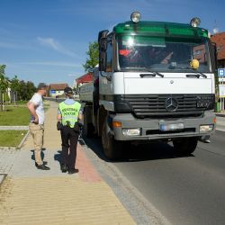 Strážníci a policisté kontrolovali  vjezd nákladní dopravy  do  Radobyčic