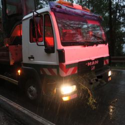 U Zelené Lhoty spadl při bouřce strom na auto