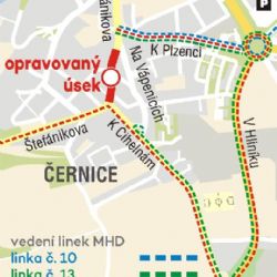 V pondělí začíná oprava Štefánikovy ulice v Černicích
