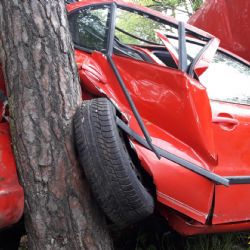 Ve Vodním Újezdu skončilo auto ve stromě