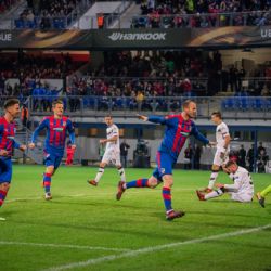 Viktoria porazila v Evropské lize Lugano 4:1, dvakrát se trefil Krmenčík 