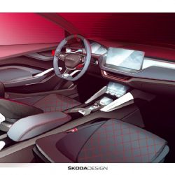 Interiér vozu ŠKODA VISION RS kombinuje sportovní charakter a ekologii