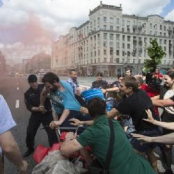 V Moskvě se střetli příznivci a odpůrci homosexuálů
