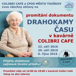 Promítání Drahokamů času v Colibri Café v Městě Touškově