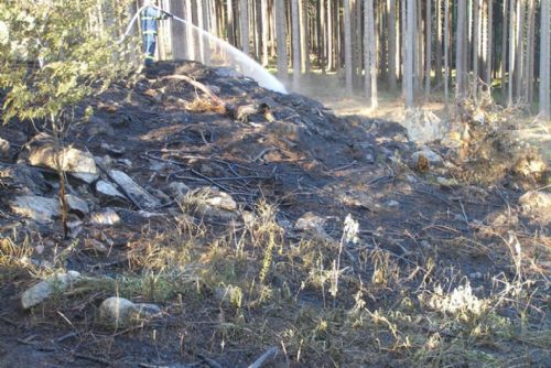 Foto: U Sušice hořela hrabanka, zasahovalo pět jednotek hasičů