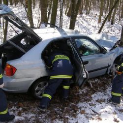 Auto se u Vodního Újezda zastavilo o strom