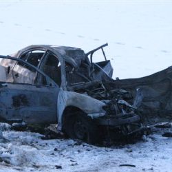 Při nehodě u Dobřan zemřel člověk a shořelo auto