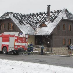Shořela budova obecního úřadu Horská Kvilda