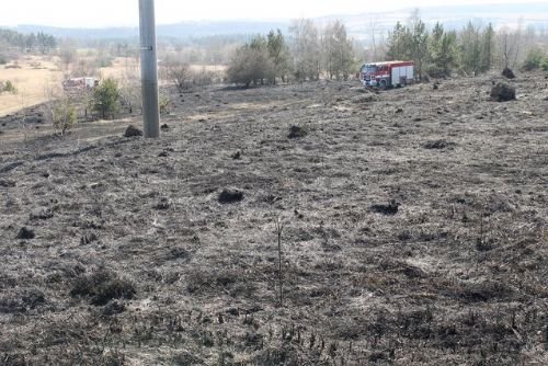Foto: Shořely čtyři hektary lesa a trávy na Šibeničním vrchu 