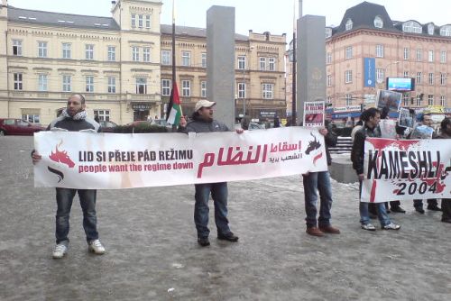 Foto: Syřané manifestovali v Plzni za svobodu