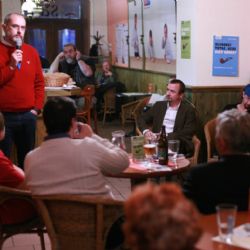 M. Ženíšek přivítal v TOPCafé psychiatra Martina Hollého 
