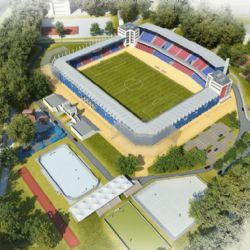 Stadionu fotbalové Viktorie Plzeň roste poslední tribuna