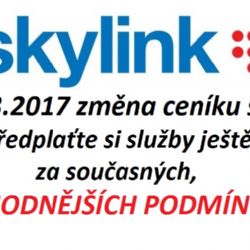 Změna ceníku Skylink, platná od 1.3.2017