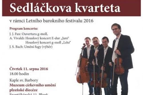 Obrázek - Koncert Sedláčkova kvarteta v rámci Letního barokního festivalu 2016