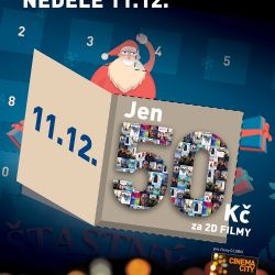 Cinema City v Plzni o třetí adventní neděli promítá levně, od 50 Kč