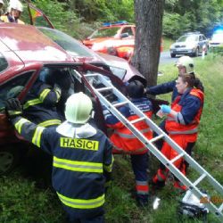 Při nehodě u Přimdy museli hasiči řidiče vyprošťovat