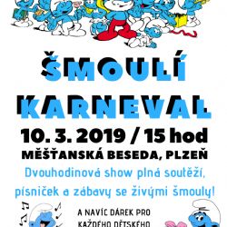 Městský obvod Plzeň 3 zve na Šmoulí karneval do Měšťanské besedy 