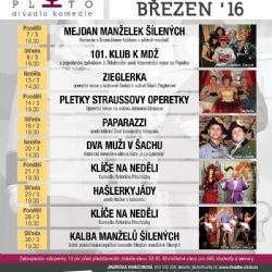 Program Divadla PLUTO na měsíc březen