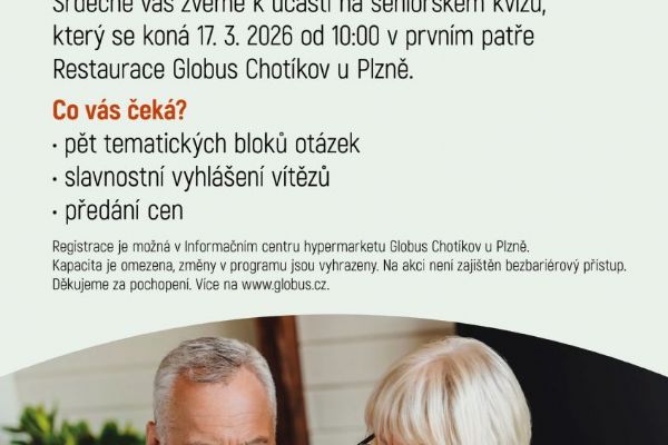Pozvánka na Seniorský kvíz do Globusu Chotíkov