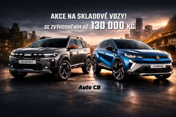 Skladové vozy Renault a Dacia se zvýhodněním až 130 000 Kč v Auto CB Plzeň