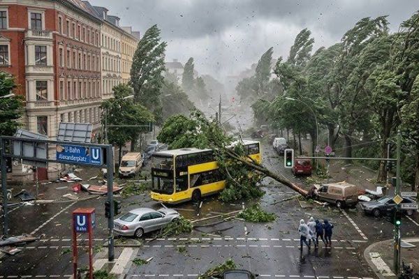 Tornáda v Německu strhávala střechy. Západní Čechy bouřky zasáhly podstatně mírněji