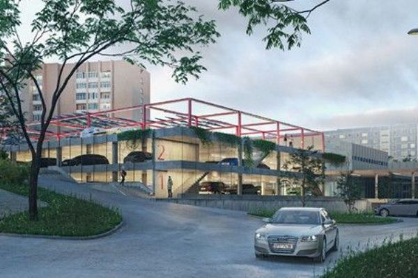 Lochotín čeká večerní zkouška osvětlení. Parkovací dům Atom míří ke kolaudaci