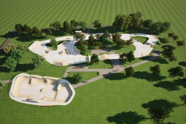 Milovice dokončily nový skatepark za 21 milionů korun. Veřejnosti se otevře po technologickém dozrání betonu